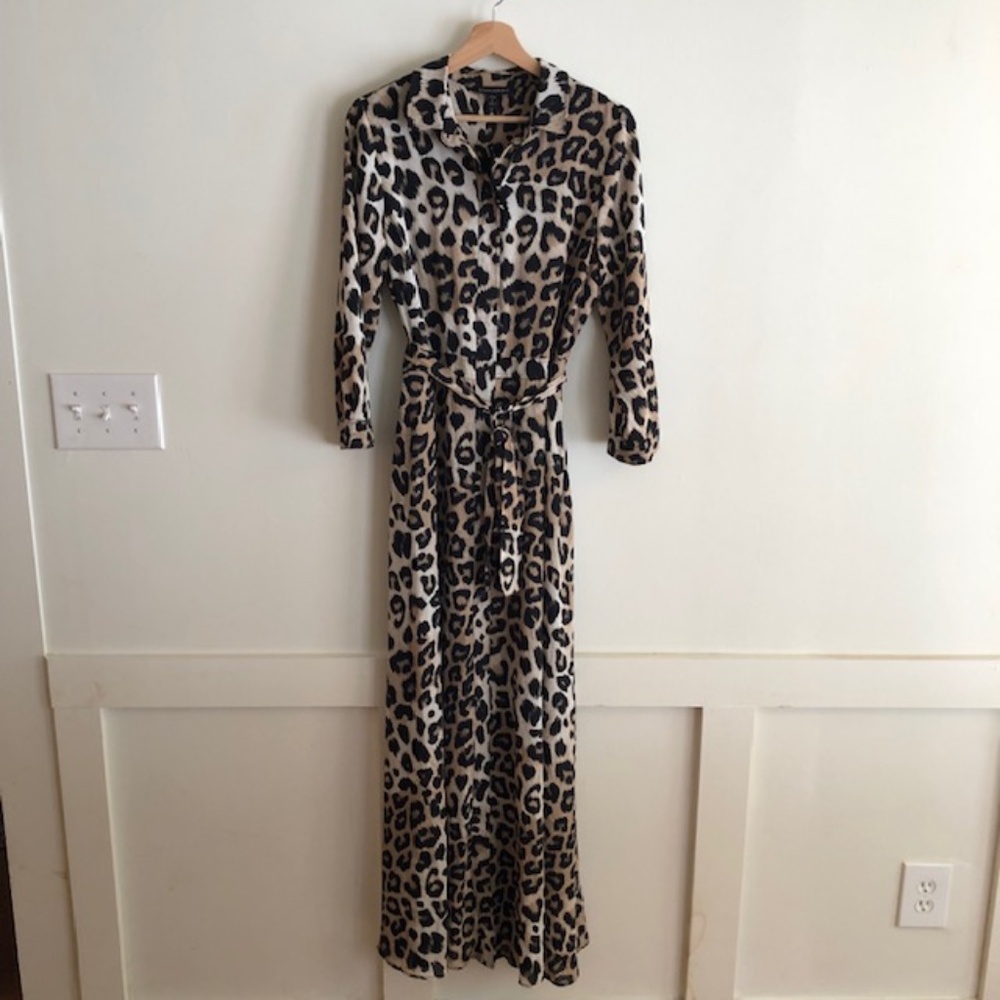Banana Republic Leopard Print Maxi Shirtdress | NWT - Picture 2 of 7